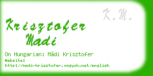 krisztofer madi business card